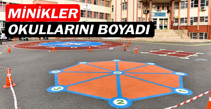 Minikler, okullarını boyadı