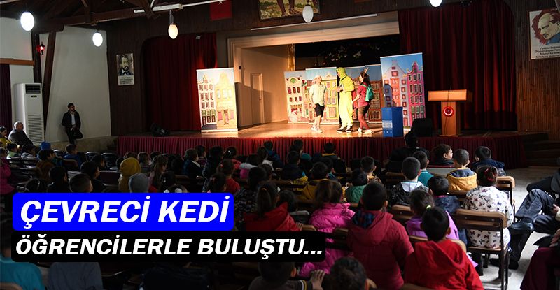 Çevreci kedi Çevko, öğrencilerle buluştu